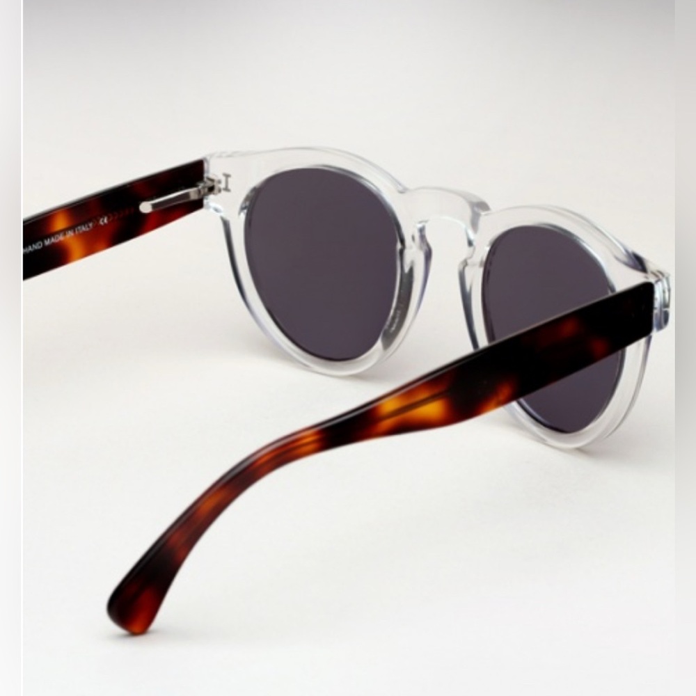 Illesteva Leonard 2- Clear/Havana w/Aqua Green Mirror - Picture 4 of 16